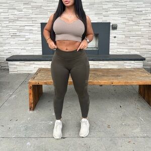 Olive High-Waisted Leggings